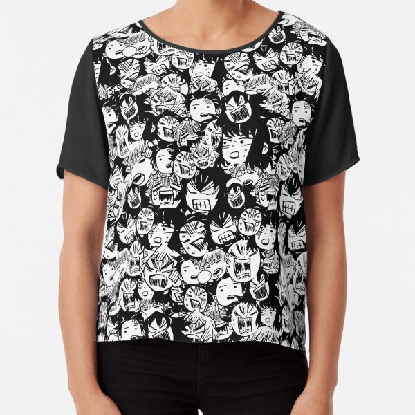 Demon Slayer Faces Chiffon Top