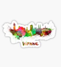 Vienna skyline in watercolor Sticker