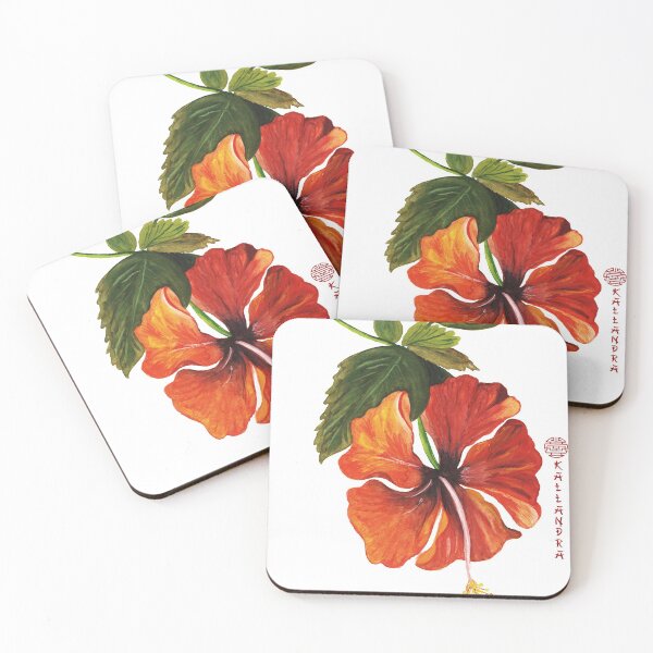Item preview, Chinese ink painting - branch with orange peony designed and sold by Kallandra.