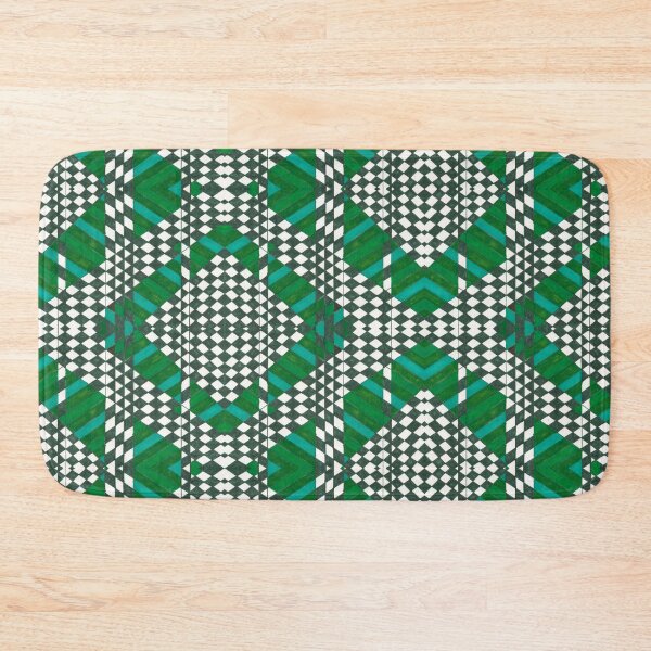 Item preview, Striped and Checkered Green Experimental Design - Cool Abstract Uneven Pattern designed and sold by ckylin.
