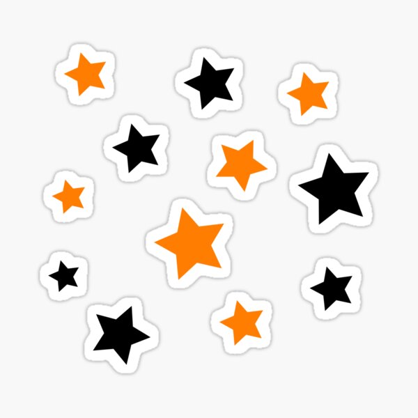 orange and black stars Sticker