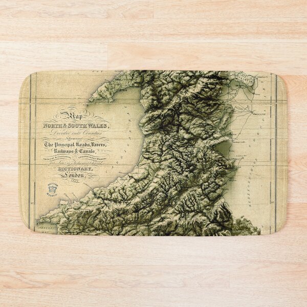 Item preview, 1833 3D Map of Wales digitally-rendered designed and sold by ThinkAboutMaps.
