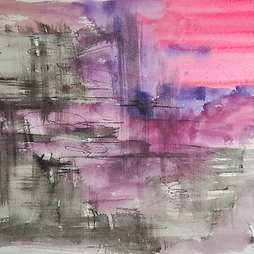 Artwork thumbnail, Hot Pink Purple and Black Dripping Abstract by artshopc360