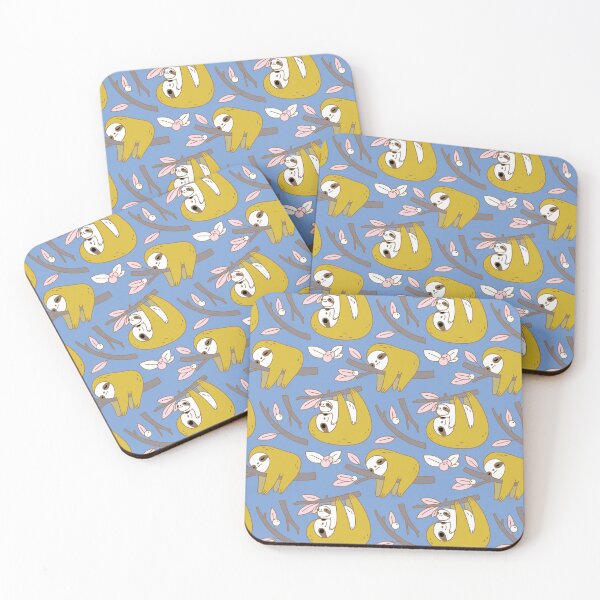 Item preview, Sloth Pattern in Blue designed and sold by Miri-Noristudio.