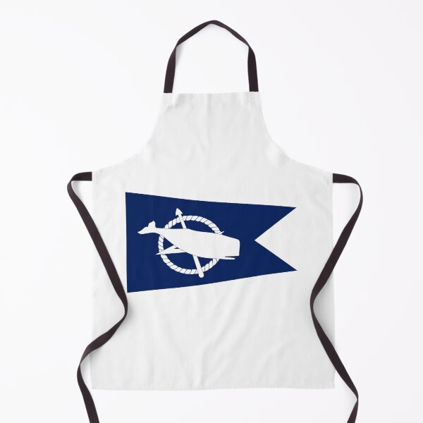 Item preview, Classic Blue and White Nantucket Island White Sperm Whale Burgee Flag Pennant designed and sold by podartist.