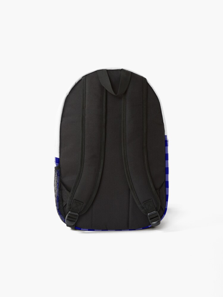 Alternate view of Navy Blue and White Gingham Check Plaid Pattern Backpack