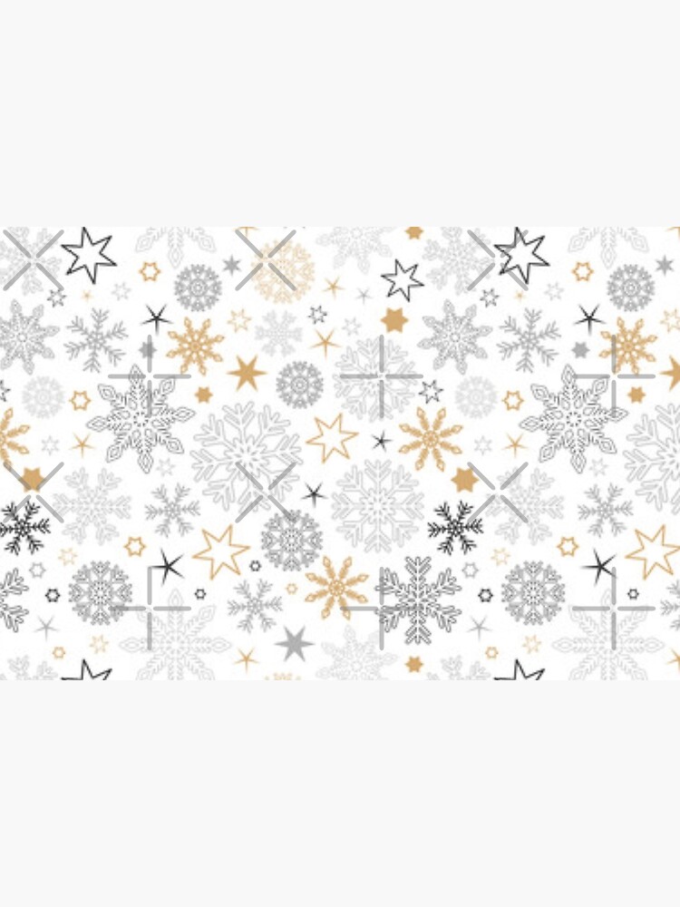 Discover Silver and Gold Snowflakes Bath Mat