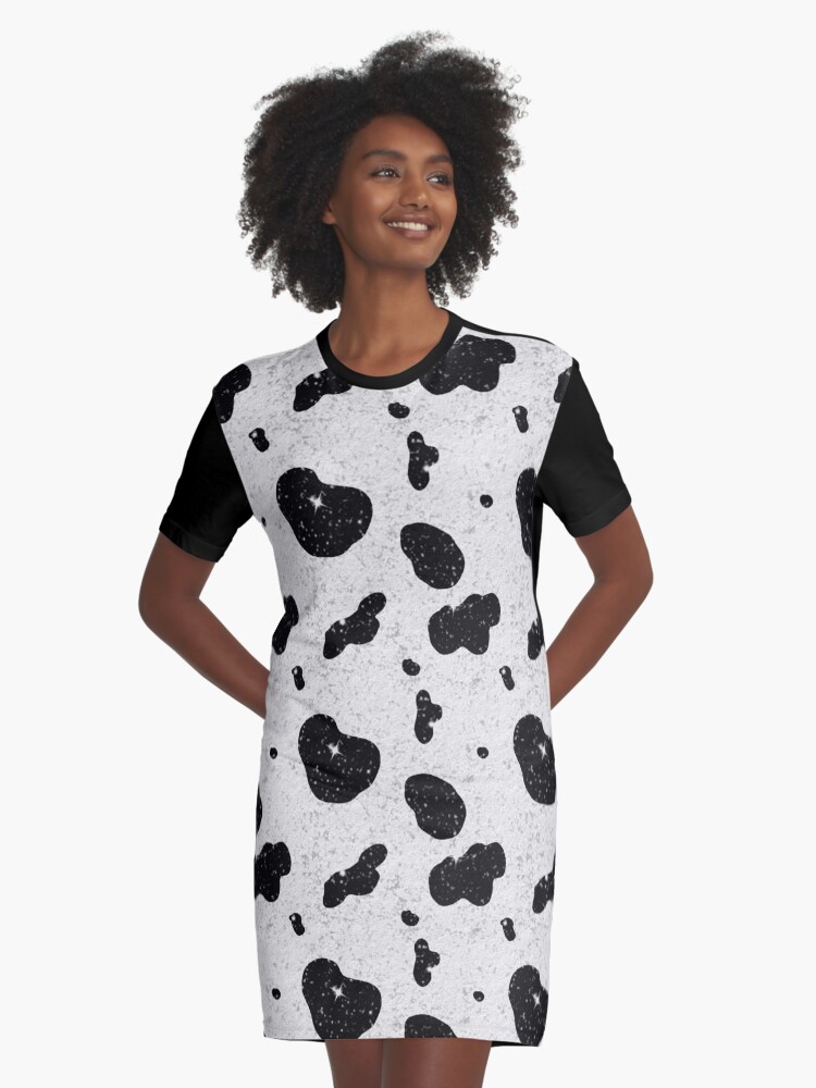 Cow print store t shirt dress