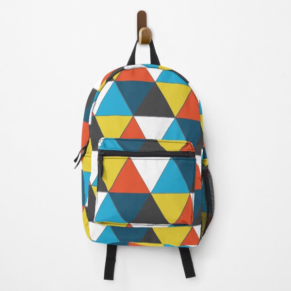 Item preview, Geometric Pattern Blue, Red, Yellow and White Triangles of Minimalist shapes Geometry Art designed and sold by tinypurpleland.