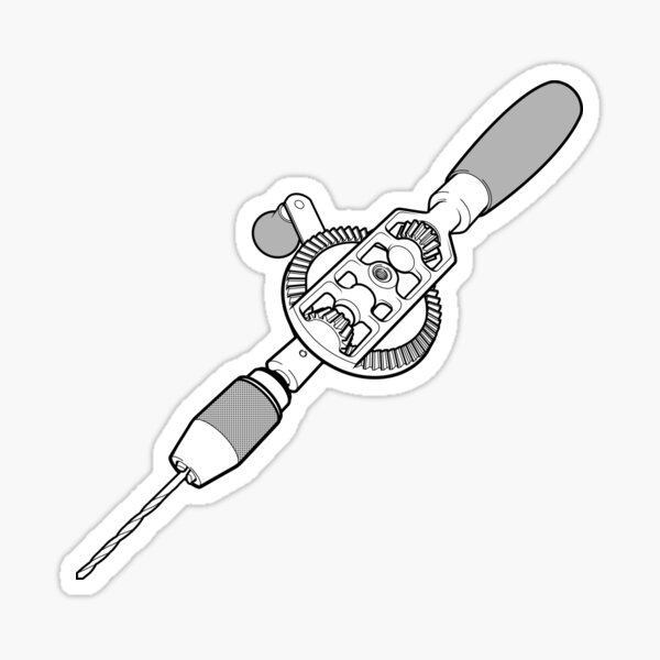 Woodworking Hand Drill Sticker
