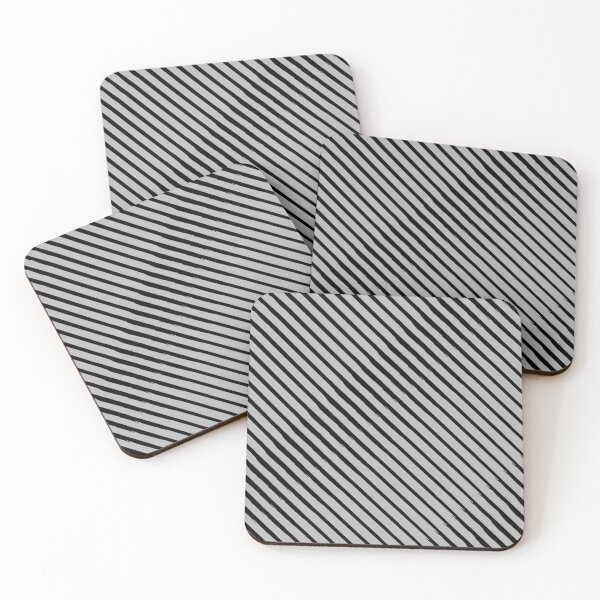Item preview, Silver Grey on Black Line Striped designed and sold by ArtHanbal.