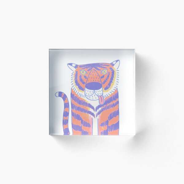 Tigre coloré Bloc acrylique