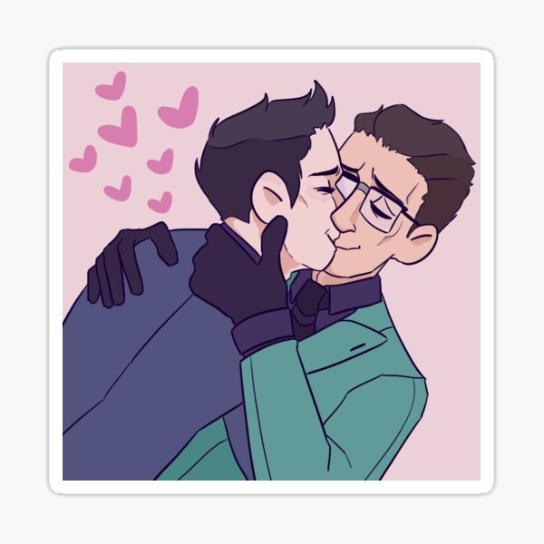 Nygmobblepot Kiss (with background) Sticker