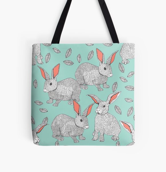 Rabbits All Over Print Tote Bag