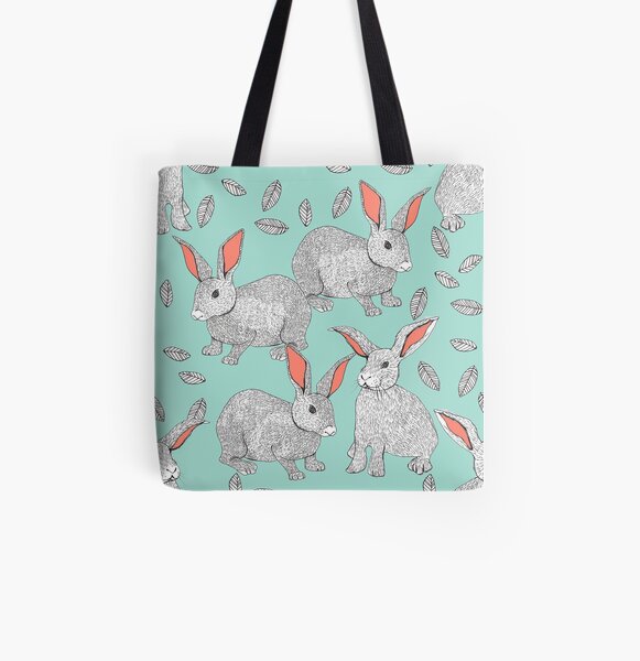 Rabbits All Over Print Tote Bag