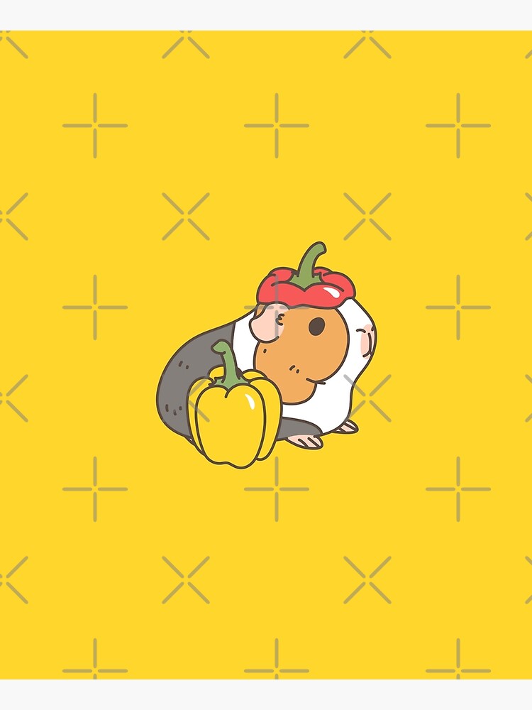 Bell pepper, cherry tomatoes and Guinea pigs pattern by Miri-Noristudio