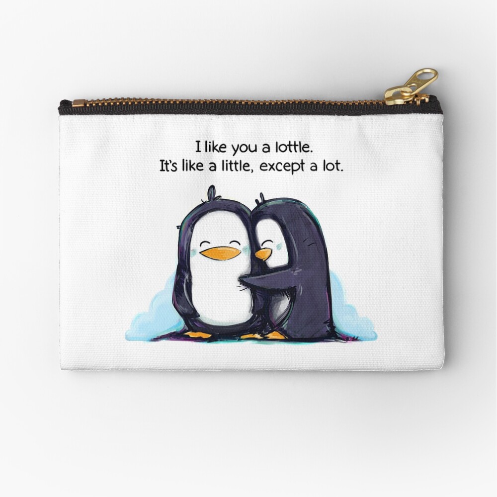 I Like You a Lottle Penguins Zipper Pouch