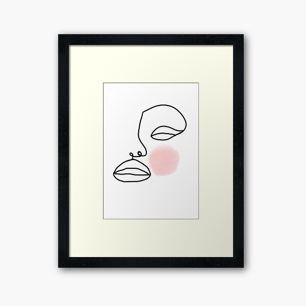 Single Line Woman Framed Art Print