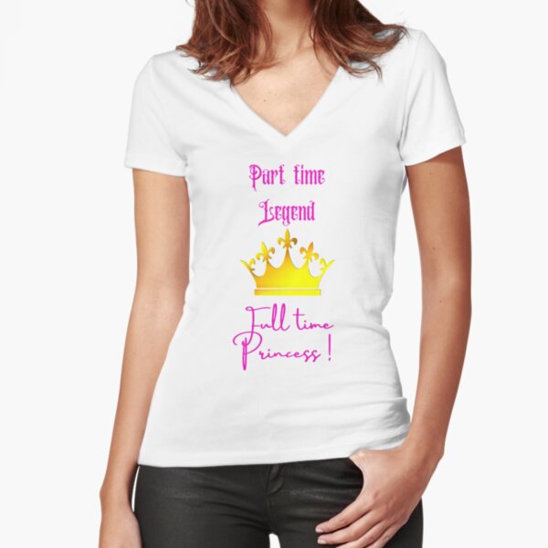 Damen T-Shirt V-Neck Disney Princess Prinzessin Krone Crown Königin Lady
