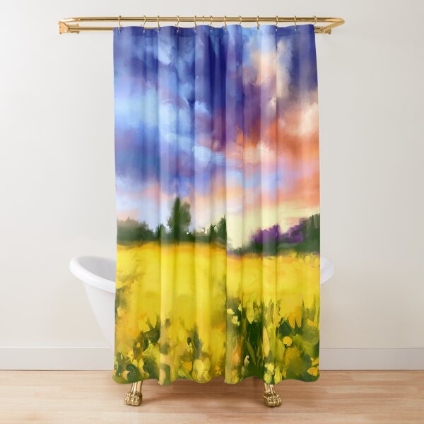 Golden field Shower Curtain