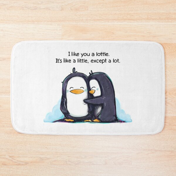 I Like You a Lottle Penguins Bath Mat