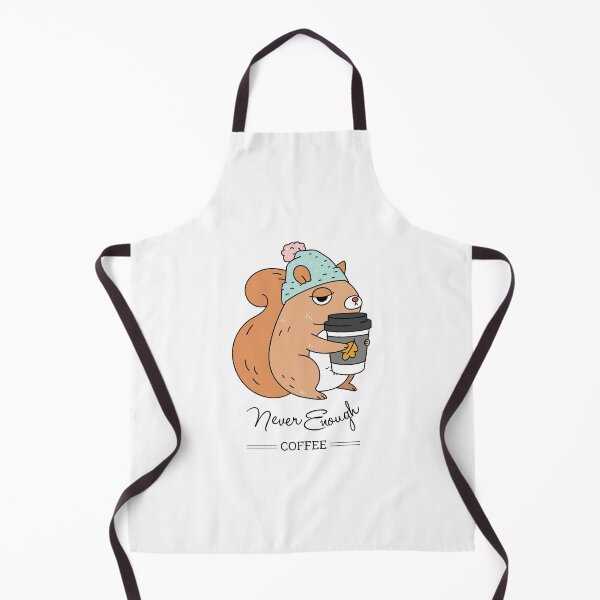 Squirrel, never enough coffee Apron