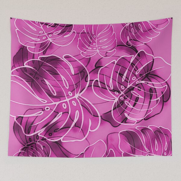 Item preview, Monstera Leaves Hot Pink designed and sold by Rockett Graphics.