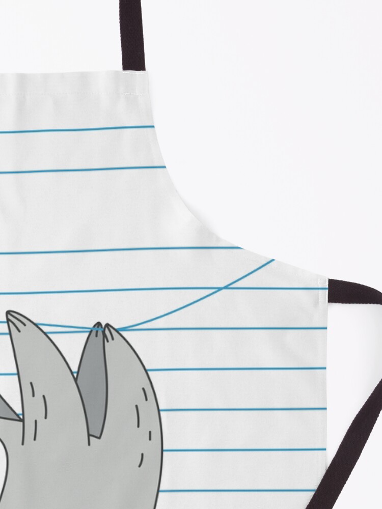 Alternate view of Sloth hanging on a notebook page Apron