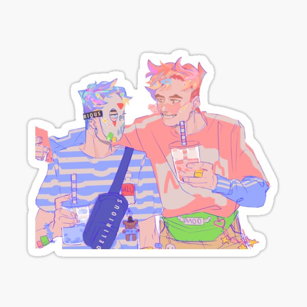 pastel moo and del Sticker