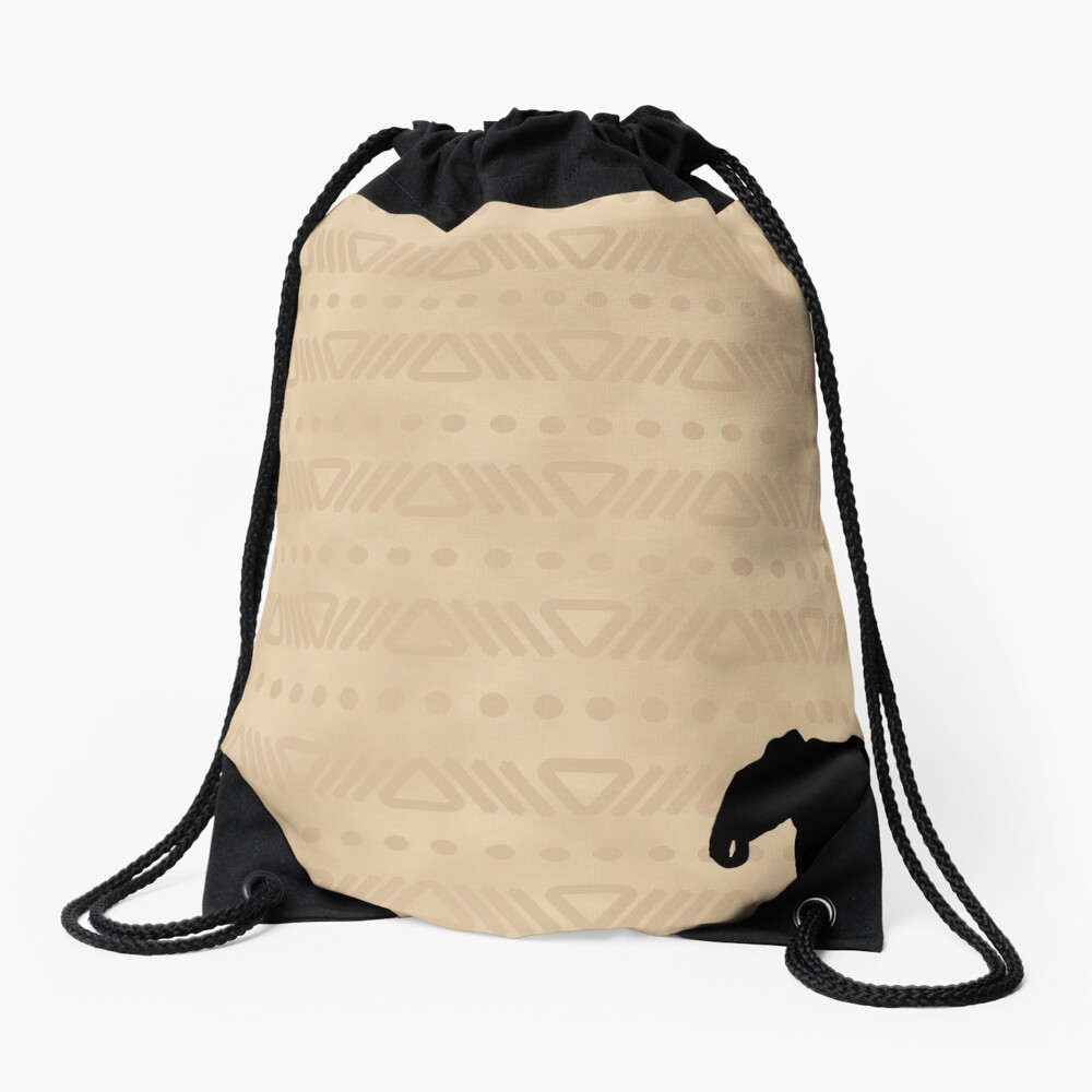 African Safari Elephant Drawstring Bag