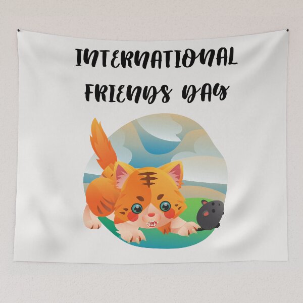 Item preview, International Friendship day quote funny Cat and mouse designed and sold by OneTimeEngineer.