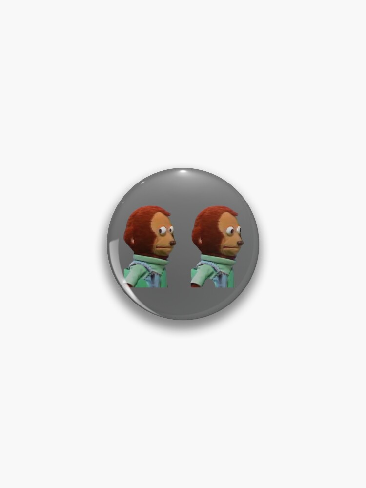 Side Eye Puppet Meme Large 2.25 Inch Pinback Button 