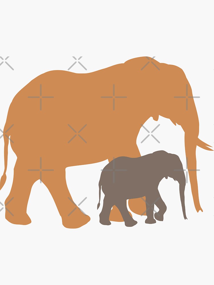 "Elephant Mother and Baby Elephant Design" Sticker by PlantVictorious