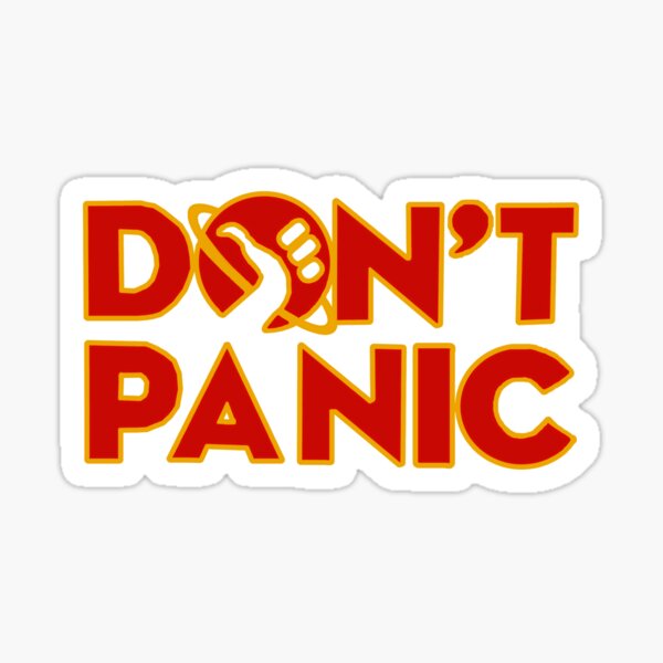 Don't panic The Hitchhiker's Guide to the Galaxy Sticker for Sale