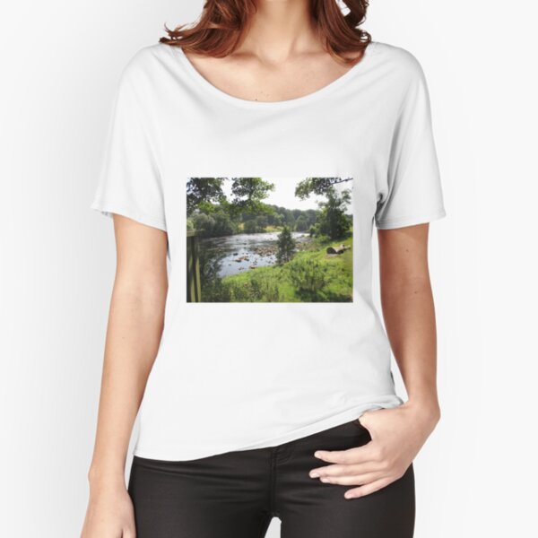 Merch #92 -- Stream Between Trees - Shot 2 (Hadrian's Wall) Relaxed Fit T-Shirt
