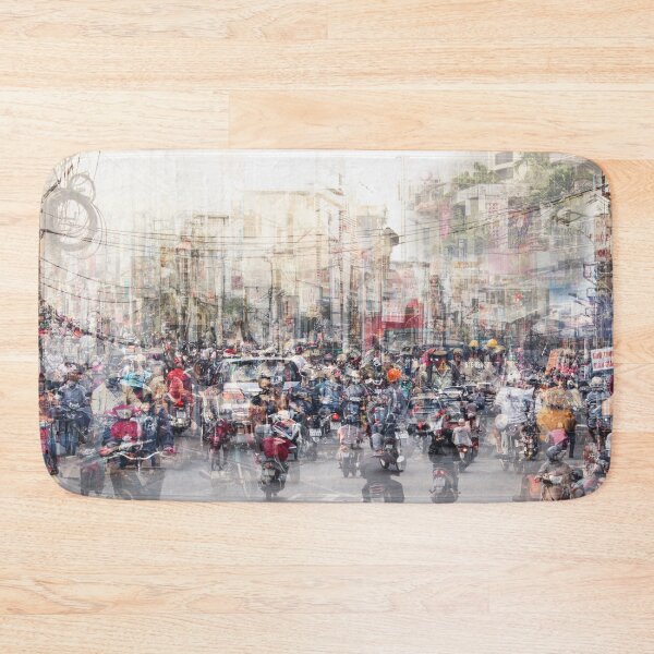 Item preview, Saigon, abstract city life and traffic concept -   crowded streets double exposure  designed and sold by ohaniki.