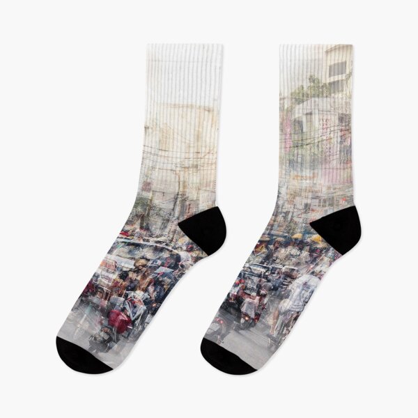 Item preview, Saigon, abstract city life and traffic concept -   crowded streets double exposure  designed and sold by ohaniki.
