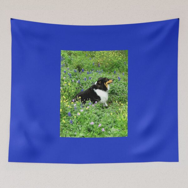 Item preview, Sheltie amongst flowers designed and sold by Shiva77.