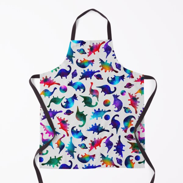 Item preview, Rainbow Galaxy Watercolor Dinosaurs In Space Pattern designed and sold by SamAnnDesigns.