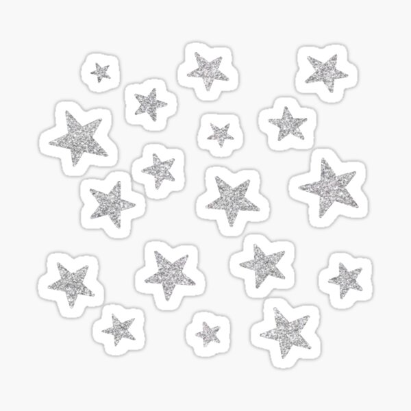 silver glitter star Sticker for Sale by annatom24