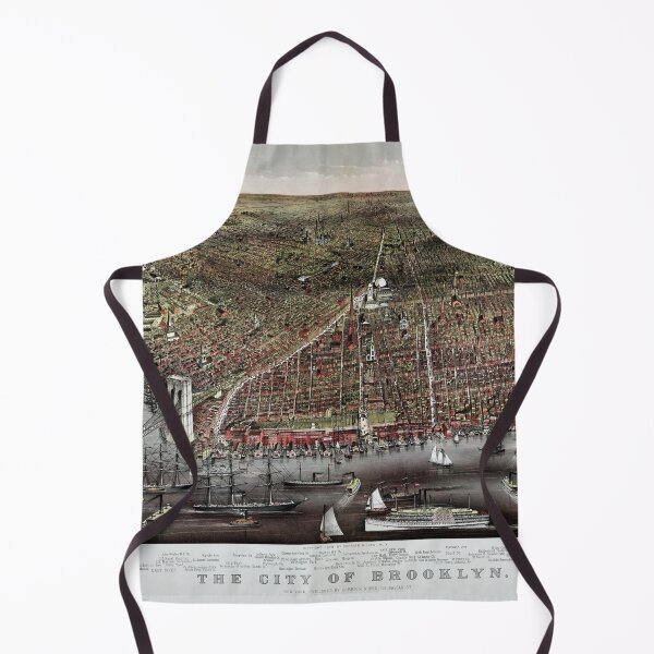 Item preview, Brooklyn map Birds Eye View vintage 1879 designed and sold by Glimmersmith.