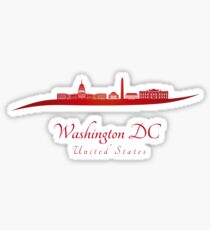 Washington DC skyline in red Sticker