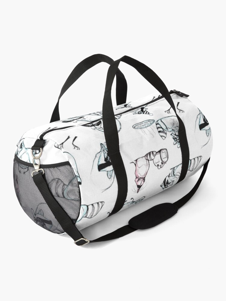Alternate view of Raccoon Comic Pattern Duffle Bag