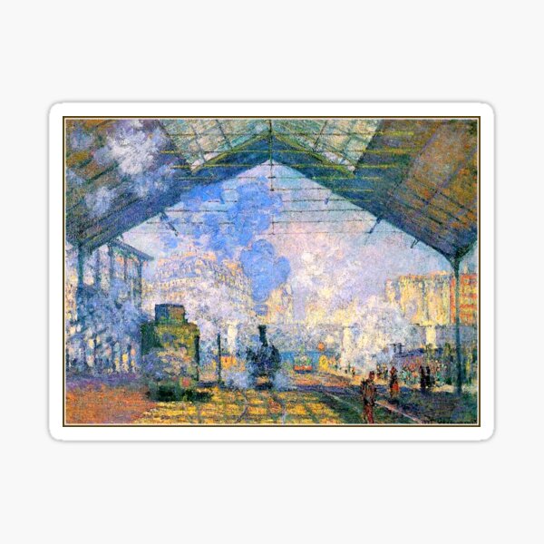 Monet - The Saint-Lazare Station, famous painting Sticker