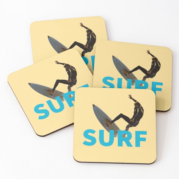 Item preview, SURF - YELLOW - BLUE - MINIMAL - POSTER - SURF RETRO  designed and sold by Tropical Blood.