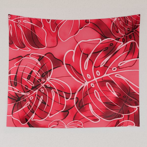 Item preview, Monstera Leaves Red designed and sold by Rockett Graphics.