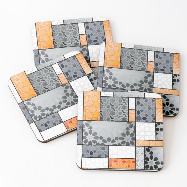 Item preview, oriental pattern patchwork design -geometric mosaic designed and sold by ohaniki.