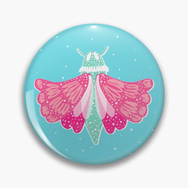 Item preview, Adorable pink and aqua teal moth designed and sold by Ilze Lucero.