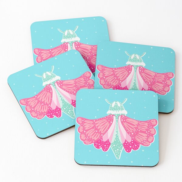 Item preview, Adorable pink and aqua teal moth designed and sold by Ilze Lucero.