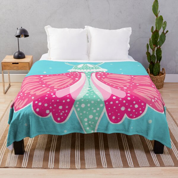 Item preview, Adorable pink and aqua teal moth designed and sold by Ilze Lucero.